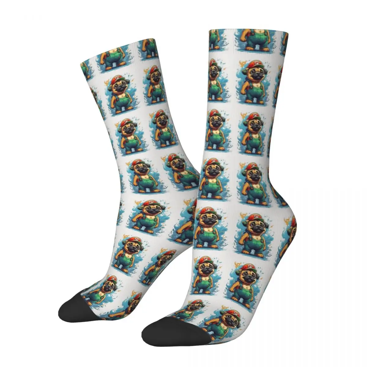 Canalizador Unisex Pug 1 Happy Socks, meias para caminhadas de inverno, Street Style, Crazy Sock, nostalgia dos anos 80