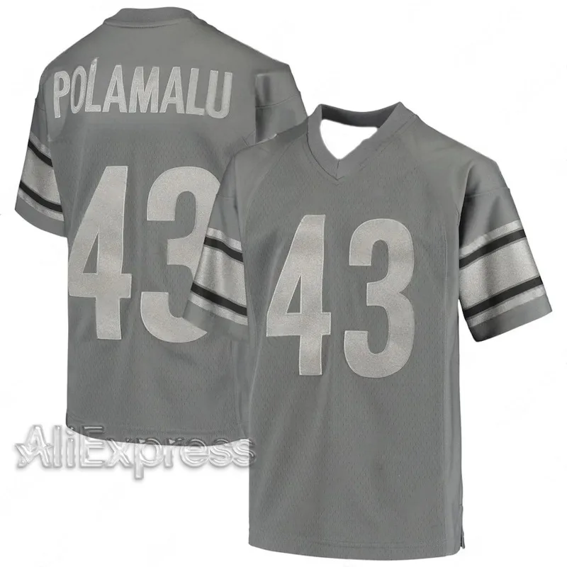 Hot Selling Trojan Bora Malu Steelers Retired Player Olive Jersey # 43 Adult and Children's Training Jersey Rugby Jersey