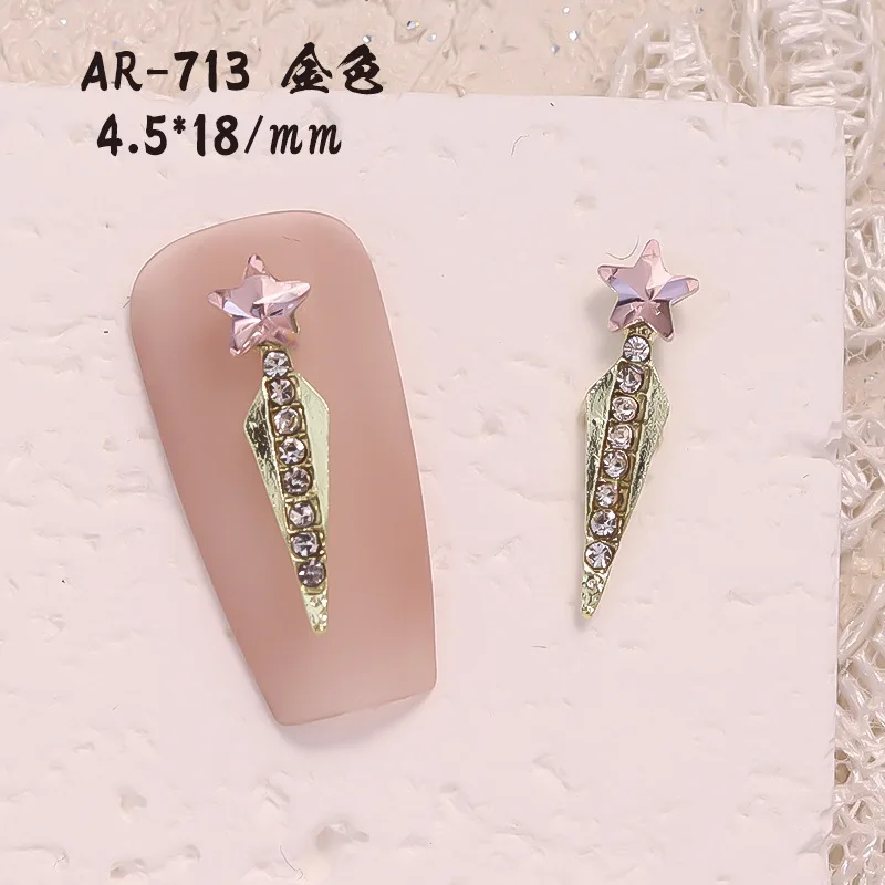 10PCS 3D Luxury Alloy Love Heart Nail Art Stars Charms Jewelry Parts Accessories For Manicure Nails Decoration Supplies Material