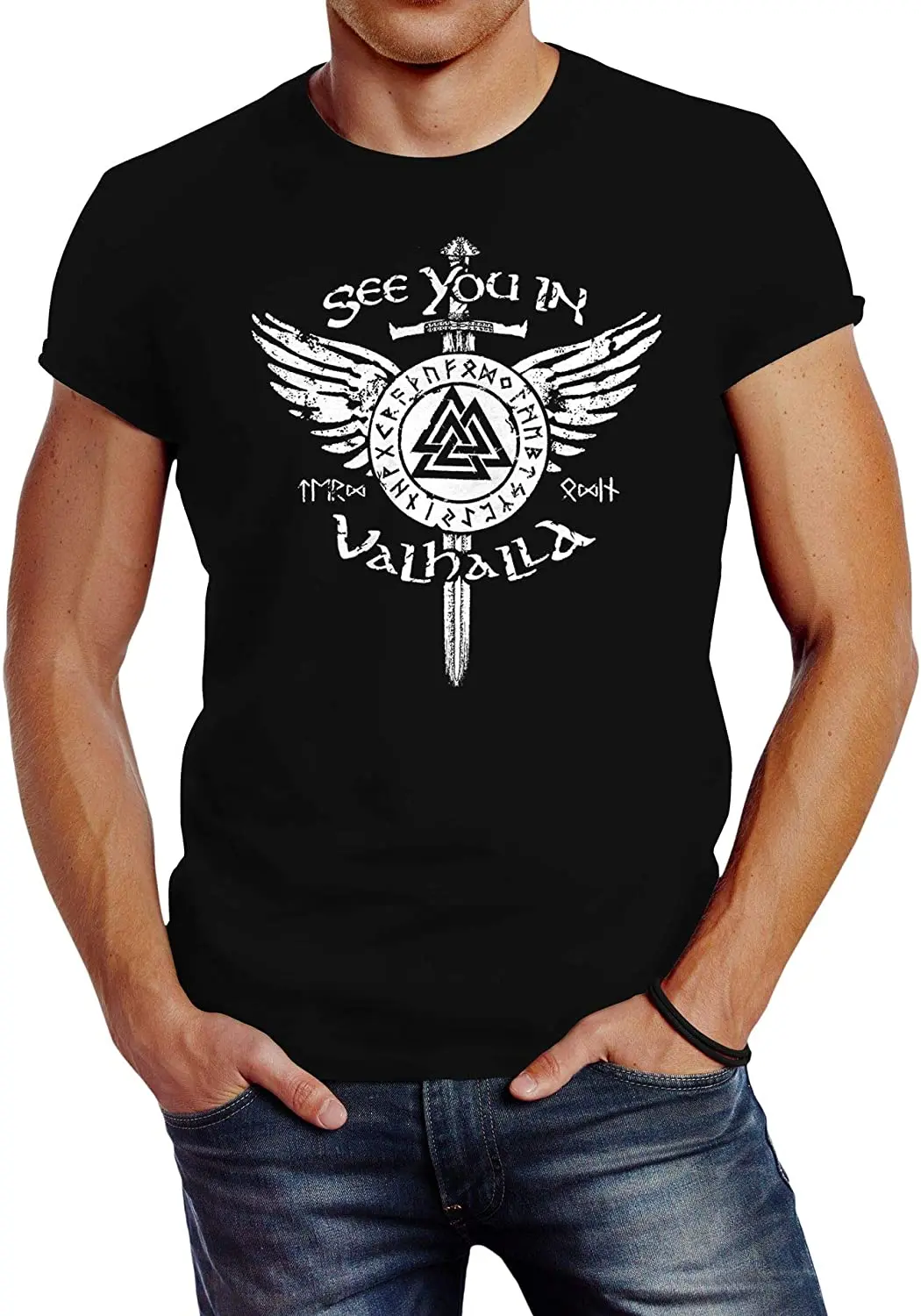 

See You In Valhalla Schwert Runen Odin Vi kings Men T-Shirt Short Sleeve Casual Cotton O-Neck Summer T Shirts