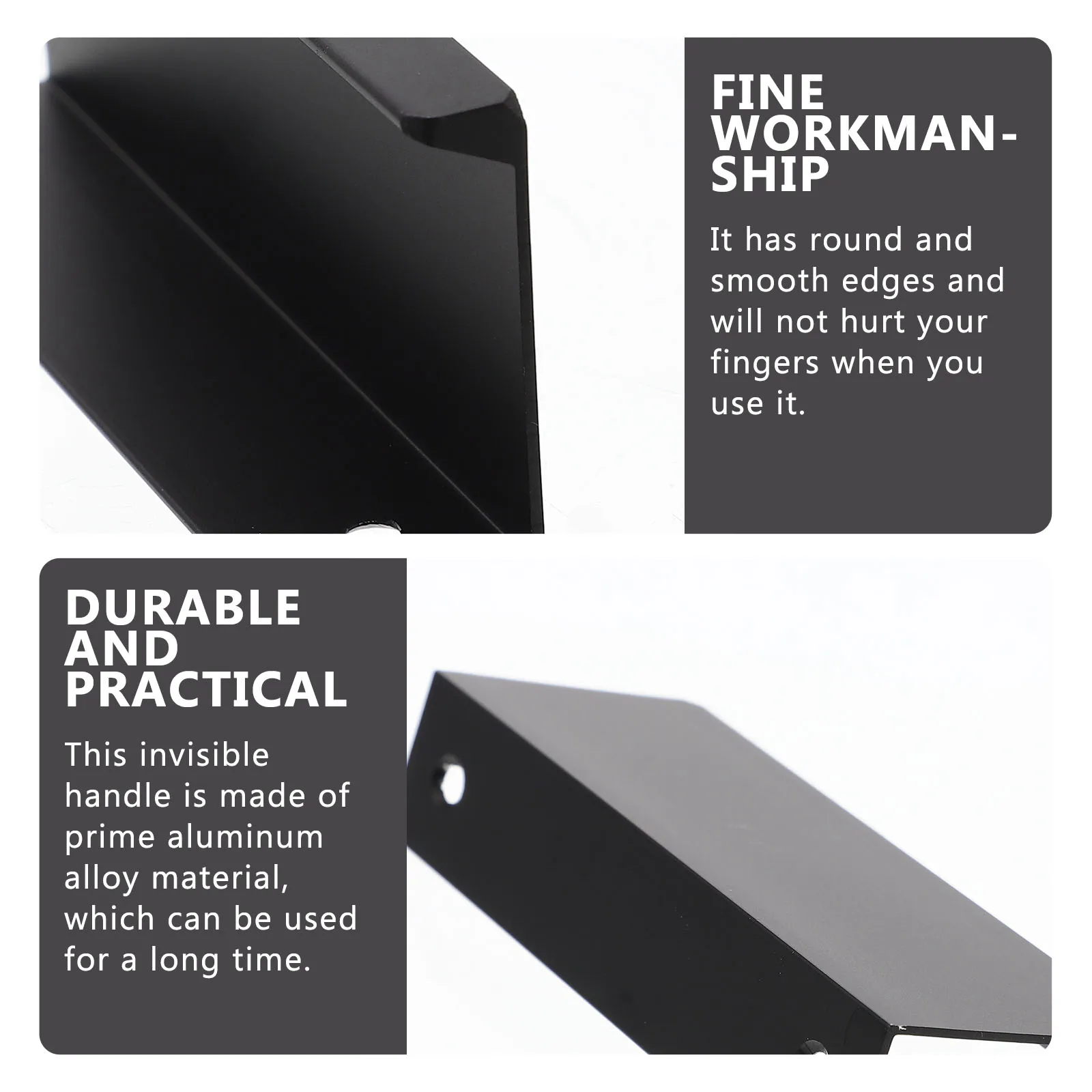 

4Pcs Finger Edge Pull Handles Invisible Right Angle Cabinet Drawer Wardrobe Kitchen Modern Metal Furniture Hardware