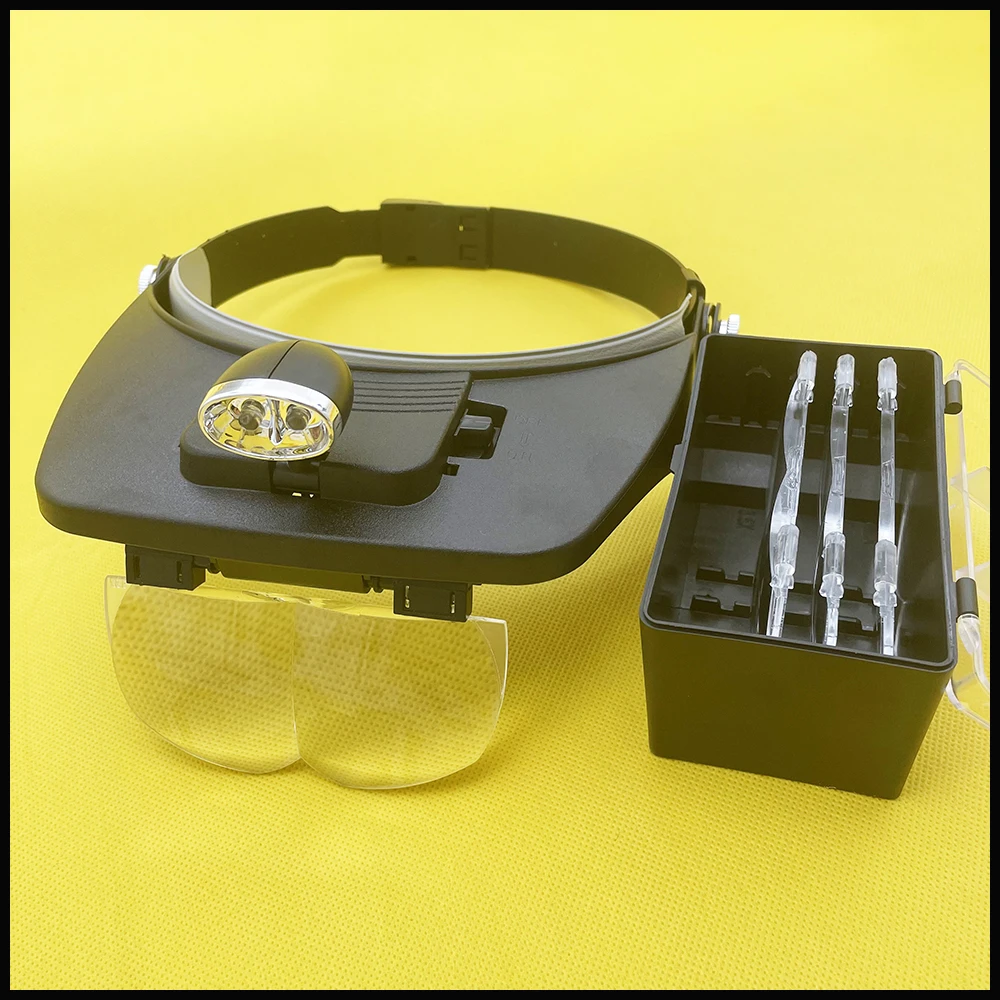 

1PCS Adjustable Headband Loupe With 5 Lens Multiple Magnifier Glasses LED Light Magnifying For Beekeeping Queen Rearing Tools