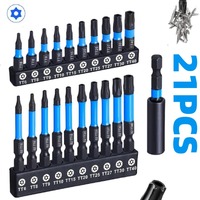 10/21PCS Impact Star Drill Bit Set Hex Head Shank Magnetic Screw Driver Screwdriver Bits Wrench S2 Electric Drill Tools