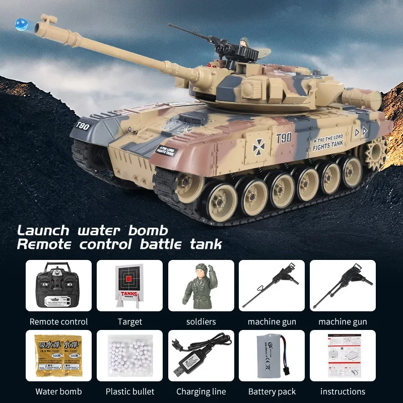 RC 탱크 군사 전쟁 전투 T90A T-14ARemote 제어 전자 생일 장난감 자동차, 남아용 전술 모델 선물 RC 자동차