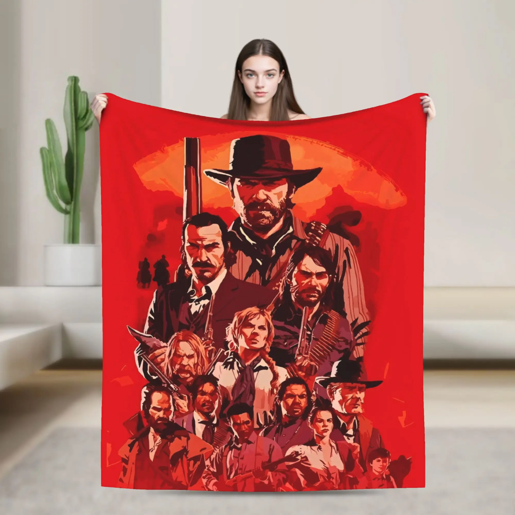 آرثر مورغان RDR 2 بطانية جودة دافئة رمي بطانية الشتاء السفر مكتب ديكور المنزل طباعة المفرش