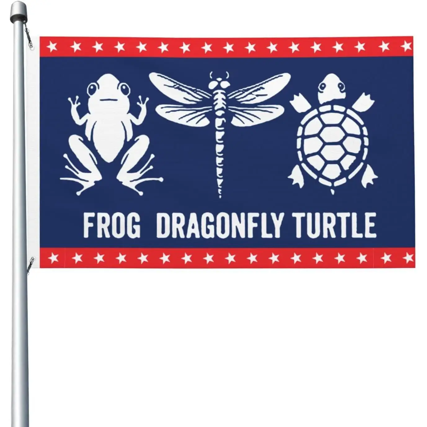 Frog Dragonfly Turtl Flag 3x5 Ft Outdoor Indoor Banner Hilarious Flags Room Guys College Dorm Bedroom Man Cave Girls Wall Decor