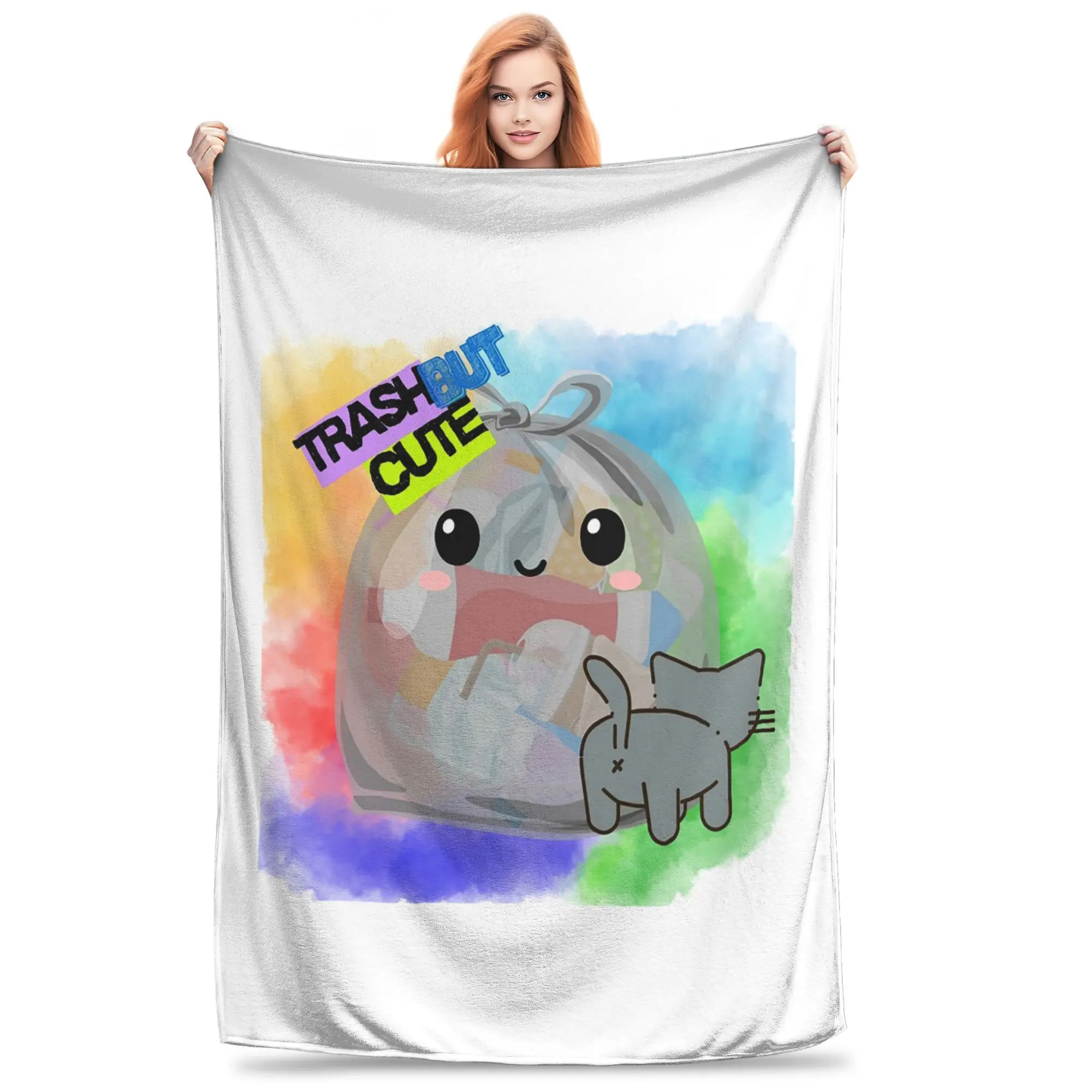 

Милые одеяла для мусора, дышащее флисовое одеяло для дивана, одеяло для дома, спальни, офиса, покрывало, одеяло