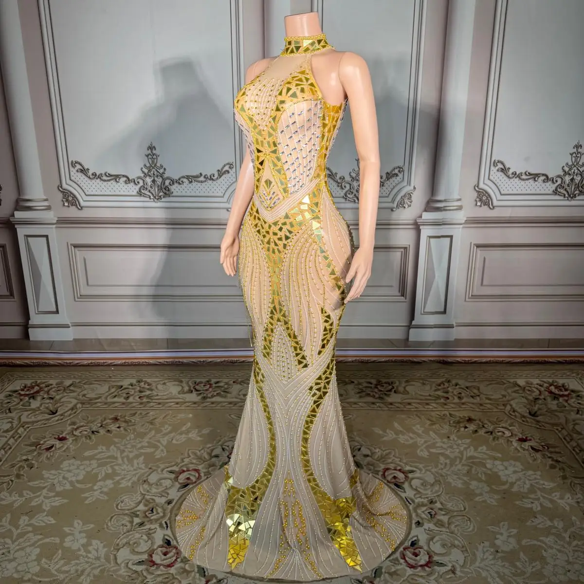 ZD 2025 vestido elegante de lujo para mujer, vestidos largos con lentejuelas y diamantes de imitación, traje para fiesta de cumpleaños y graduación, vestidos de Carnaval para conciertos