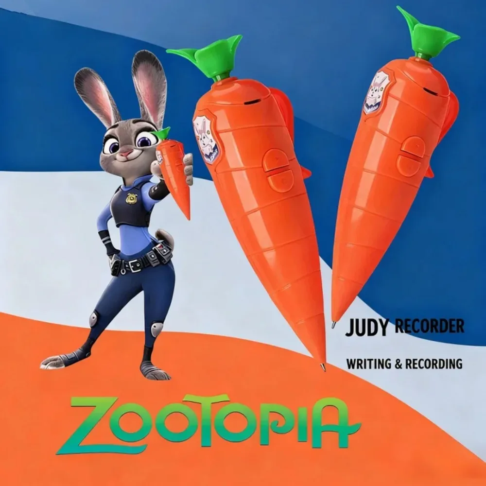 

Ручка-диктофон Zootopia Bunny Carrot Voice Pen - Записывающее устройство + LED-ручка для детей, без BPA, в наличии (веселый подарок для фанатов Диснея)