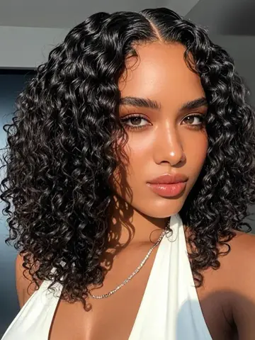 250Density Glueless Short Bob Wig 10 Inch Deep Wave Lace Front Bob Wigs Human Hair 5x5 Glueless Bob Wig Human Hair Ready To Wear