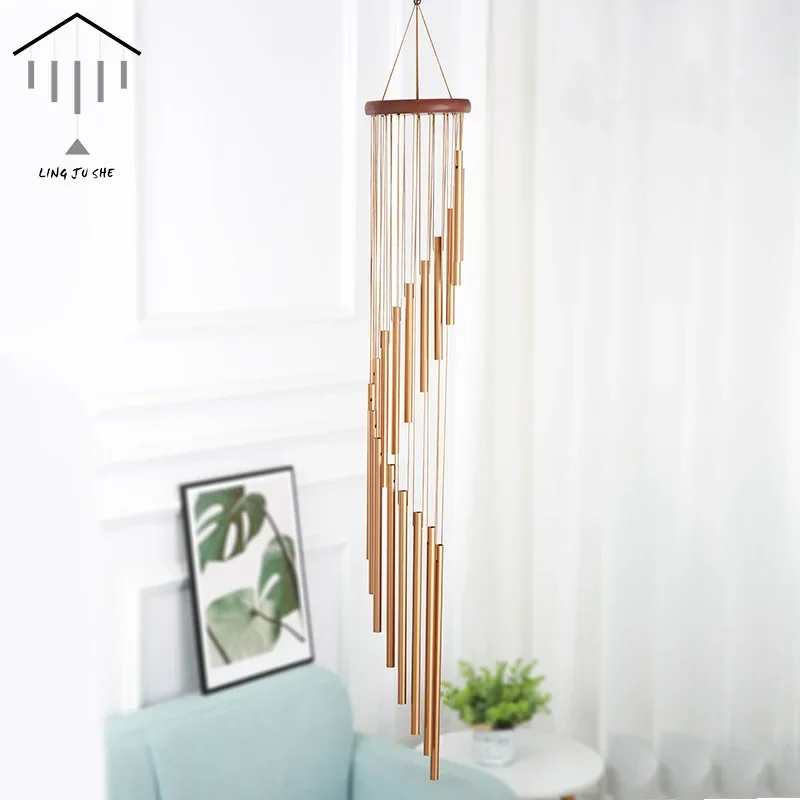 Classic Rotating Multi Tube Metal Pine Aluminum Tube Wind Chime Creative Home Decoration 35 Inch 18 Tube Room Decor Aesthetic