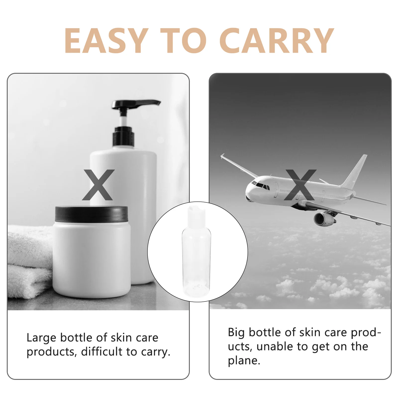 

6pcs Size 100Ml Empty Refillable Plastic Lotion Bottles Leakproof Travel Containers For Shampoo Conditioner Toiletries Outdoor