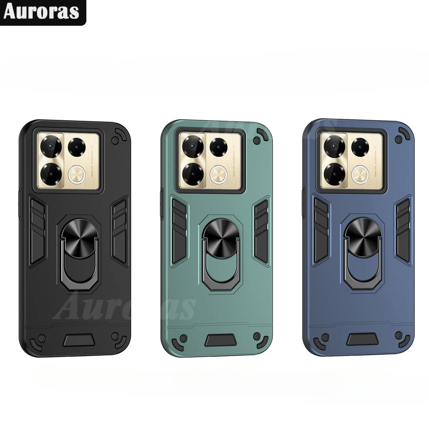 

Auroras For infinix GT 20 Pro Case Metal Ring Armor Shockproof Silicone Shell For infinix Note 40 Pro Plus 5G Hard Back Cover