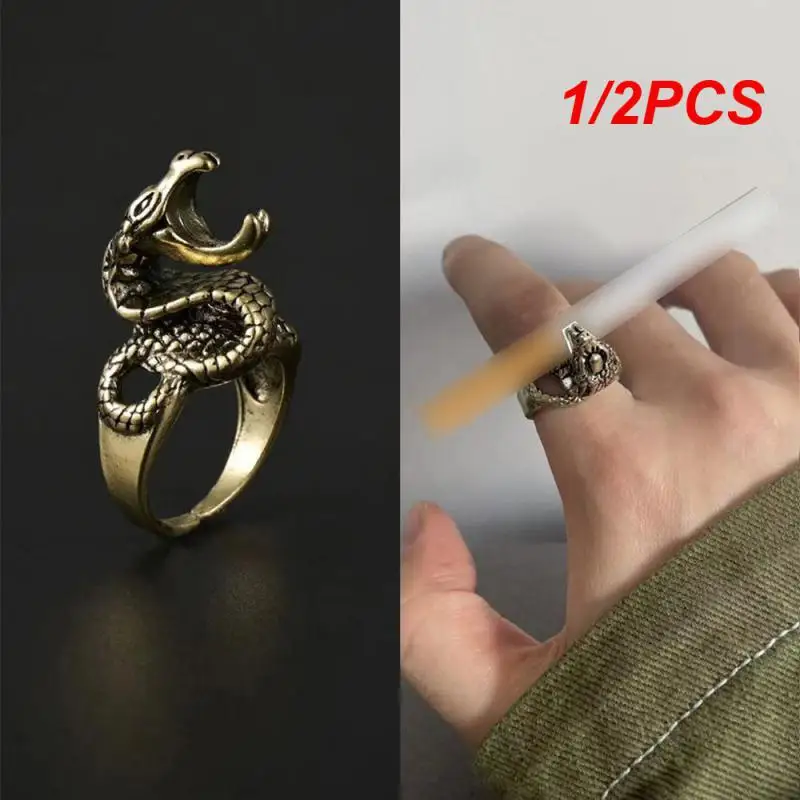 1/2PCS Cigarette Holder Dragon Ring Rack Metal Smoker Finger Clip Hand Rack Tobacco Cigarettes Smoking Weed Accessories Gadget