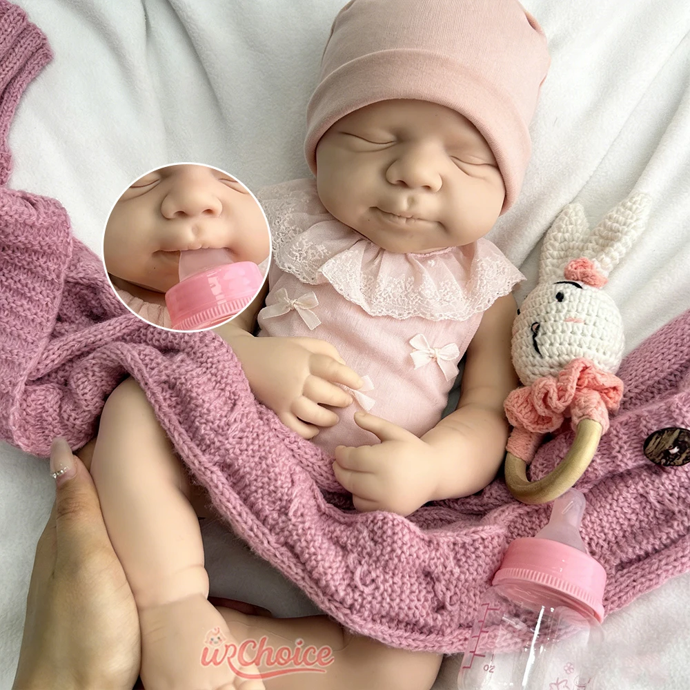 50cm Unpainted Girl/Boy Pascale Realistic Silicone Reborn Baby Full Solid Blank Body Weighted Doll for Collector Christmas Gift