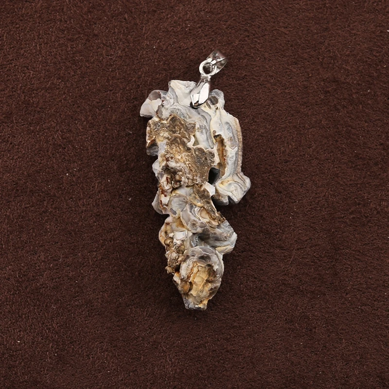 Artisan Hand Carved Horse Head Pendant Natural Brazil Agate Crystal 925 Sterling Silver Bail Unique Jewelry 37x16x6mm 5.3g