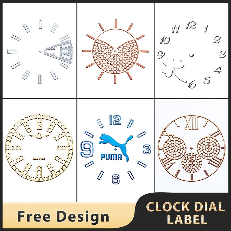 Professional Custom Metal Watch Surface UP Metal UP Sign Clock Chrome-plated Dial Electroforming LOGO Label