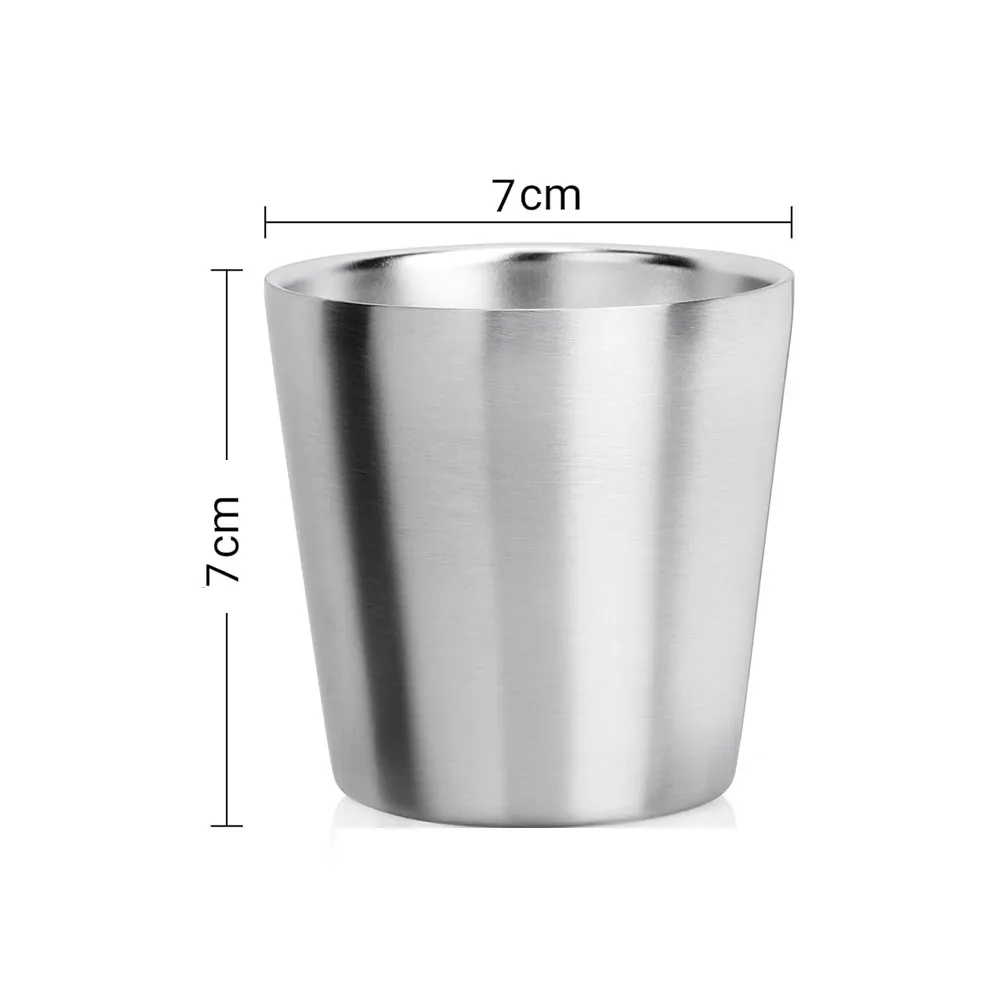 4pcs 175ml Stackable Double Walled 304 Stainless Steel Vacuum Insulated Cups Travel Mugs for Outdoor Adventure Daily Use