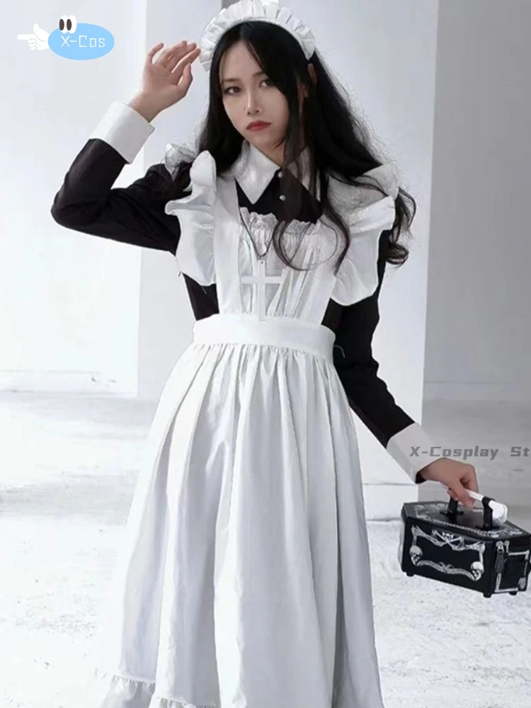 애니메이션 메이드 코스프레 고딕 로리타 의상, 여성 플러스 사이즈 러브 라이브 코스프레, 할로윈 애니메이션, 스위트 커피 웨이트리스 역할극