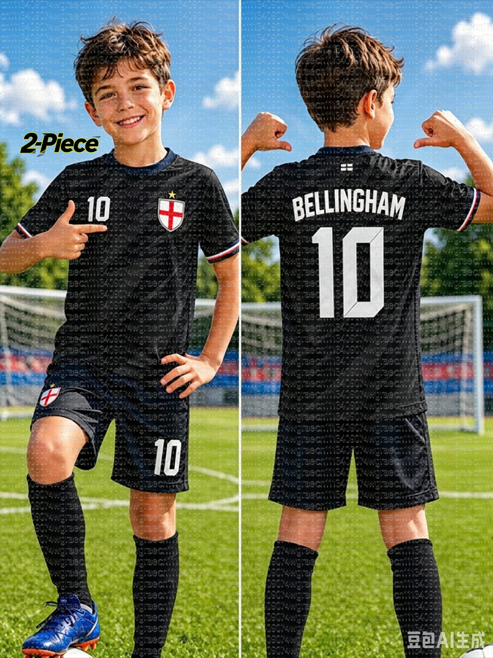 2026 Spezial-Bellingham # 10er-Set Fußballtrikot und Shorts für Damen, Herren und Kinder, England-Fan-Shirt und Shorts, Sommer, 2-teiliges Set – Detail 5