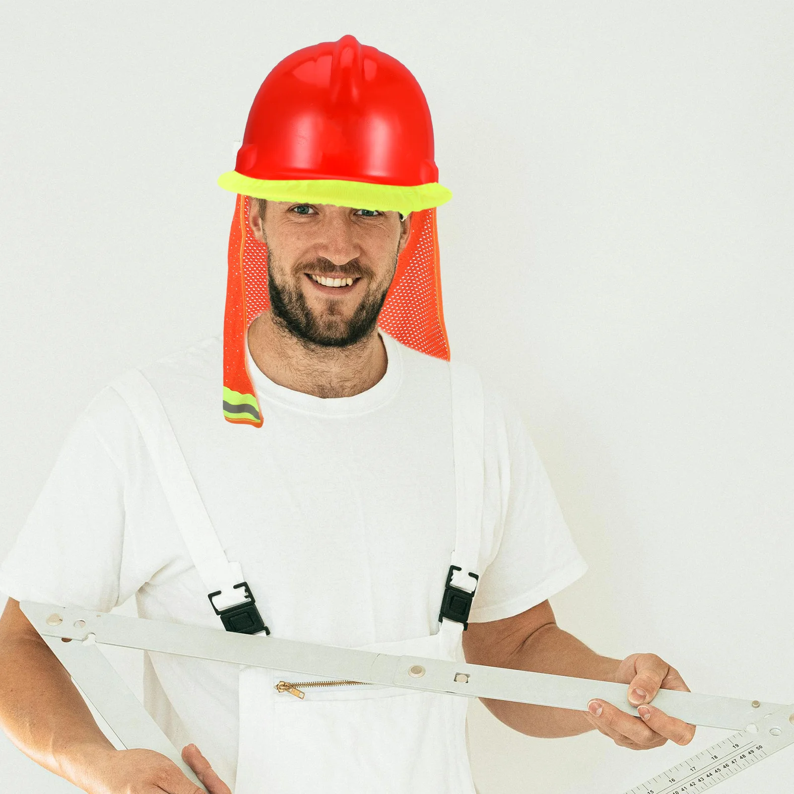 2Pcs Hardhat Sun Shield Cover Reflective Strip Breathable Mesh Protector for Construction Sites Wide Brim Neck Coverage Safety