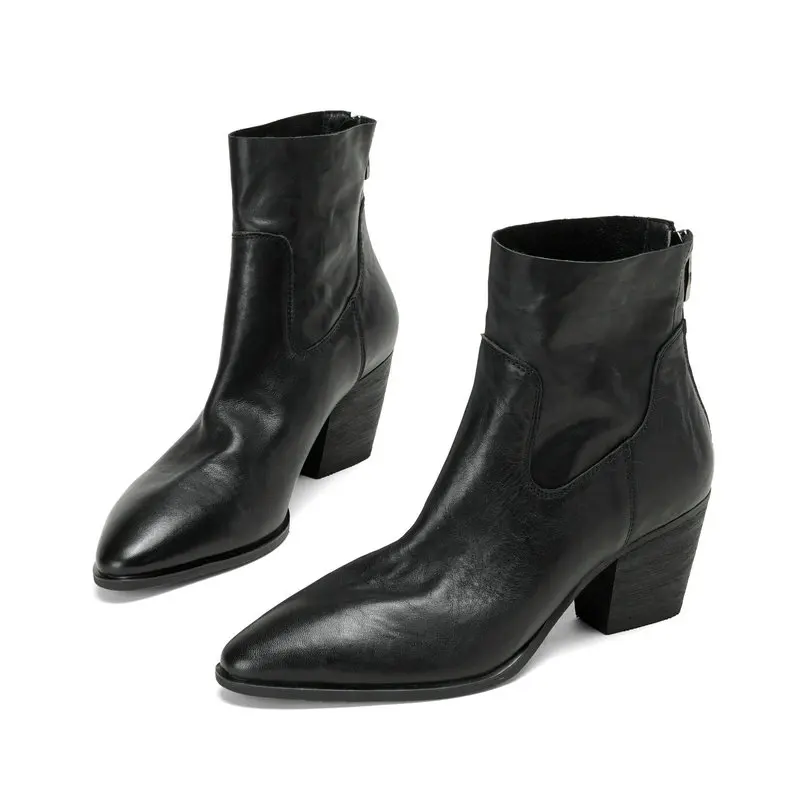 

2025 новые модные женские ботинки, ботинки до щиколотки из 100% натуральной кожи, модная женская обувь для вечеринок