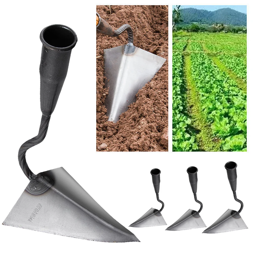 Plowing Hoe Triangle Agricultural Land Turning Loose Soil Hoe Hand Plow/Manual Plough Rake Hoe for Household Vegetable Planting