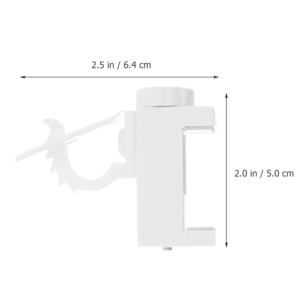 2 Pcs Nail Free Adjustable Curtain Rod Holder Clip-On Bracket Hangers Self Adhesive Holders Hook