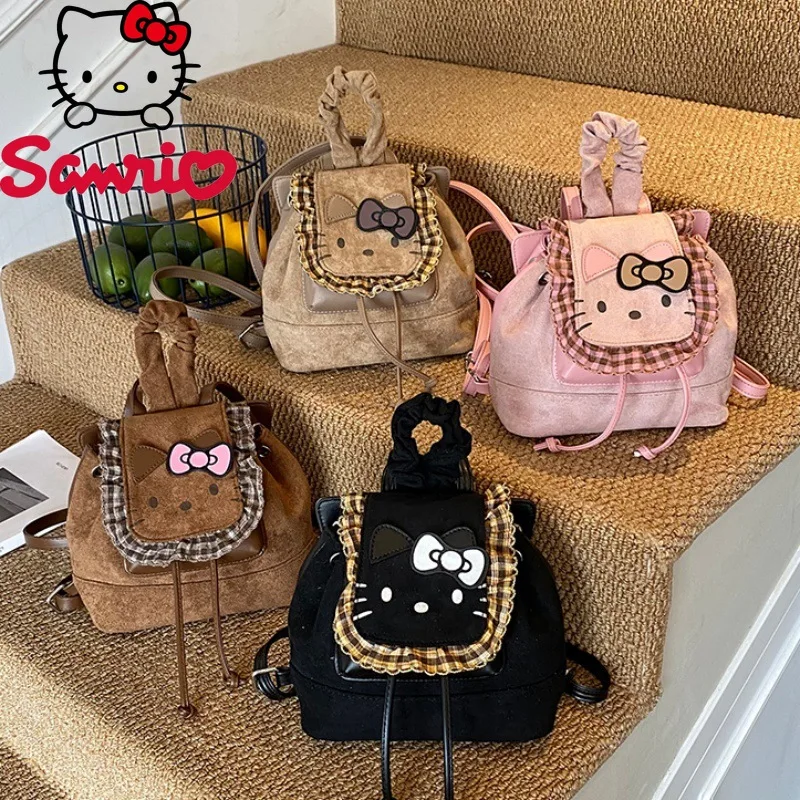 

Hello Kitty New Women's Backpack Fashion High Quality Women's Drawstring Backpack Cartoon Versatile Girls' Travel Backpack