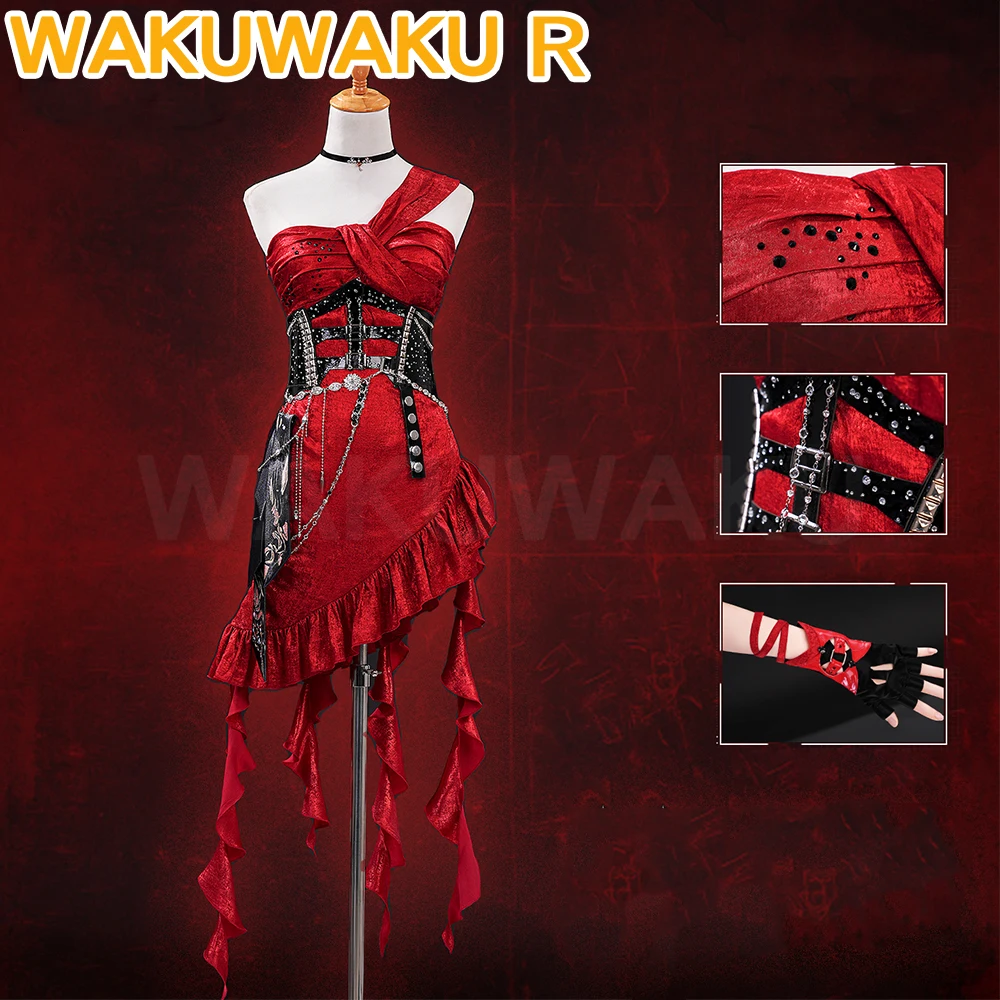 Disfraz de Hunter MC, juego Love and Deepspace【XS-2XL】WakuWaku-R, vestido rojo Sexy, Sylus, heroína de medianoche, Cosplay de talla grande