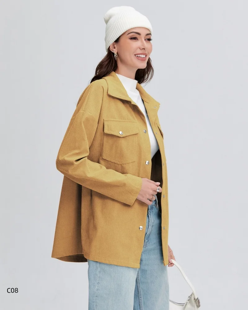 Chaqueta Cargo para mujer, abrigo cálido con botones, informal, ligero, ropa de calle para exteriores, abrigo de Color sólido de manga larga para otoño y primavera