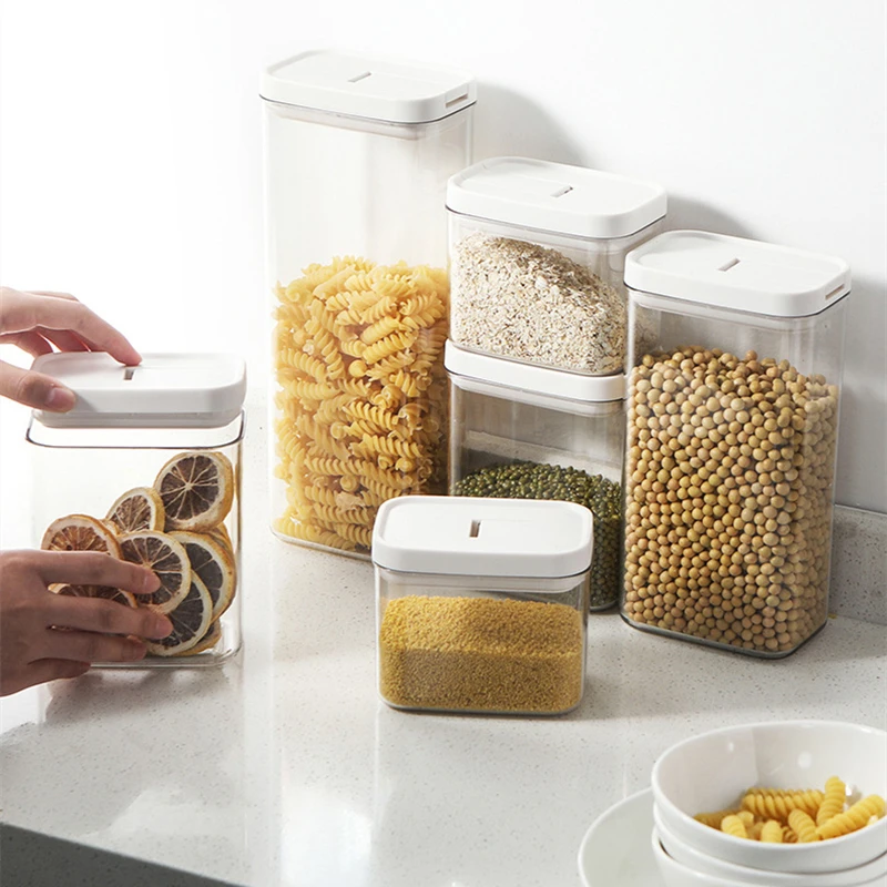 Kitchen Food Storage Jars Dried Fruit Sealed Bottles Food Storage Containers Moisture-Proof Sealed Cans Transparent Storage Box