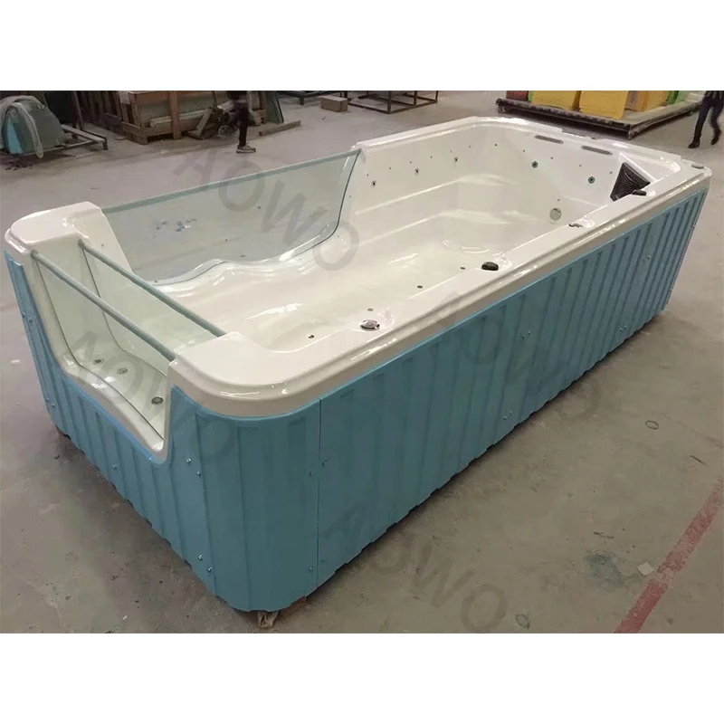 Led Light Hot Air Bubble Sale Jakussi Outdoor Bathtub/ Yakuzzi Spa Swimming Pool / Acrylic Glass Freestanding Spa Tub