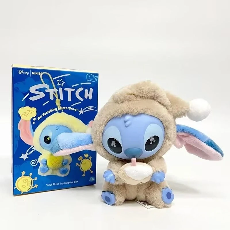 Disney nuevo Stitch Eat Some Thing Before Sleep Series caja ciega de vinilo bolsa colgante Linda muñeca de peluche caja misteriosa juguete regalos sorpresa