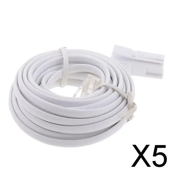 5X 10ft RJ11 to UK BT 6P2C Landline Telephone Extension Cable Adapter Connector