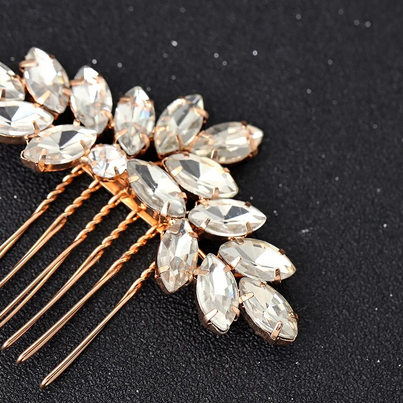 Bridal Wedding Hair Accessories Crystal Silver Color Hair Combs for Women Bride Headpiece Party Jewelry Bridesmaid Gift