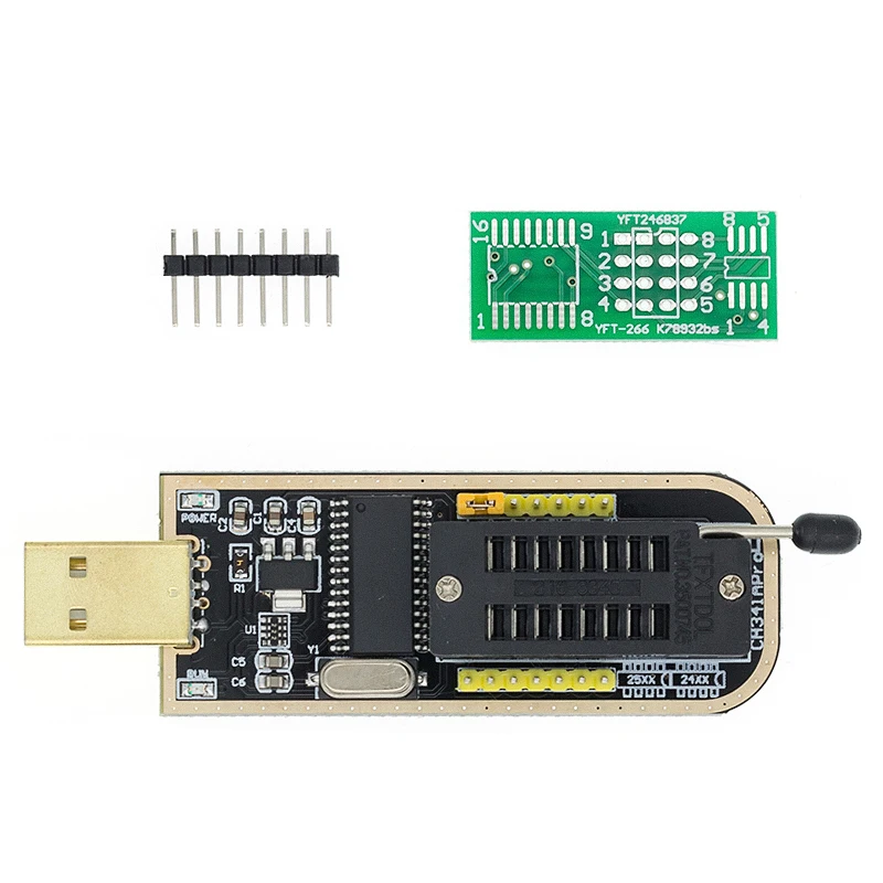 CH341 CH341A CH341B 24 25 Series EEPROM Flash BIOS USB Programmer Module SOIC8 SOP8 Test Clip For EEPROM 93CXX / 25CXX DIY KIT