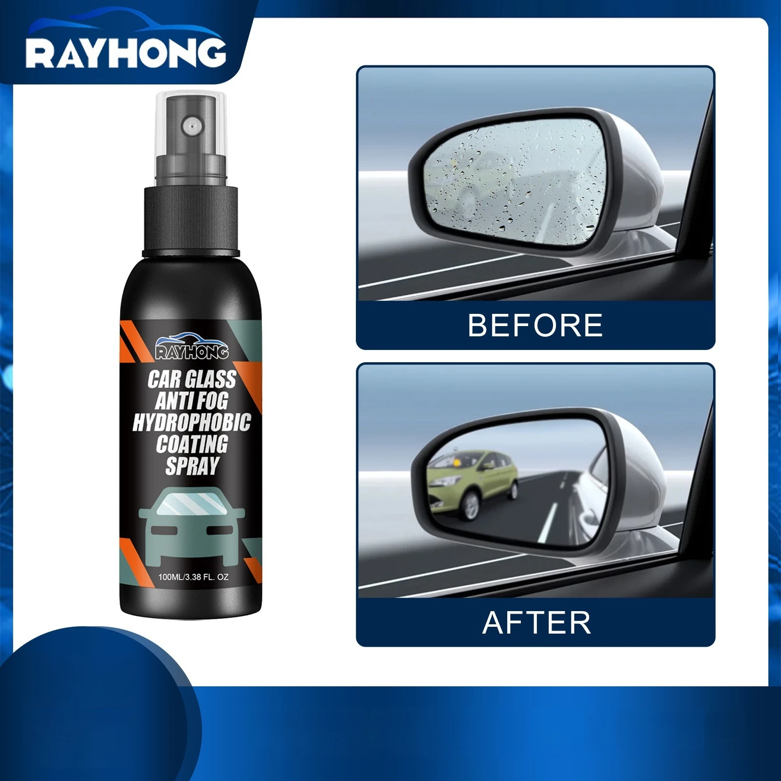 1\3PCS Water Repellent Spray Anti Rain Coating For Car Glass Hydrophobic Car Liquid Windshield Mirror Mask Auto Polish Kit