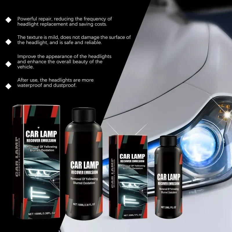 1PCS 30ML Polishing Care Agent Car Lamp Recover Emulsion Headlamp Repair Kits Car Headlight Polishing Cleaning Agent