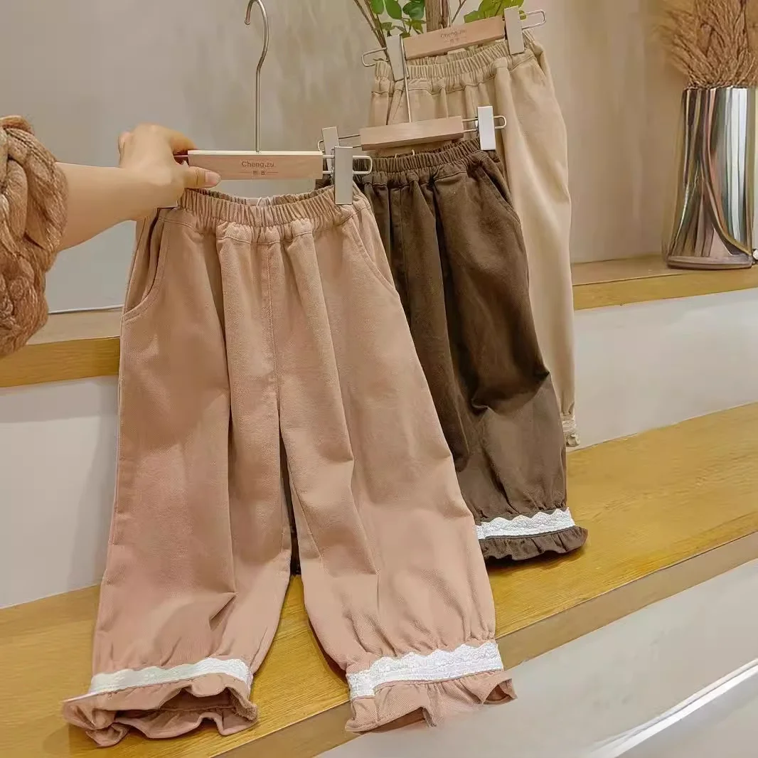 

Children pants size 110-150 autumn 2024 Korean version of foreign style fashion casual trousers