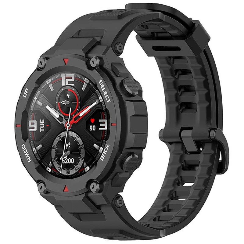 حزام (استيك) ساعة ل Huami Amazfit T-Rex قابل للتعديل استبدال الرياضة سيليكون الفرقة ل Amazfit T-Rex Pro Smartwatch سوار الأشرطة