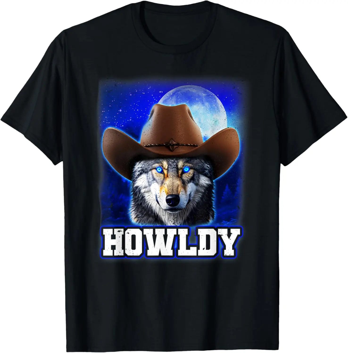 Cowboy Wolf Howldy Funny Mashup Howl Howdy T-Shirt