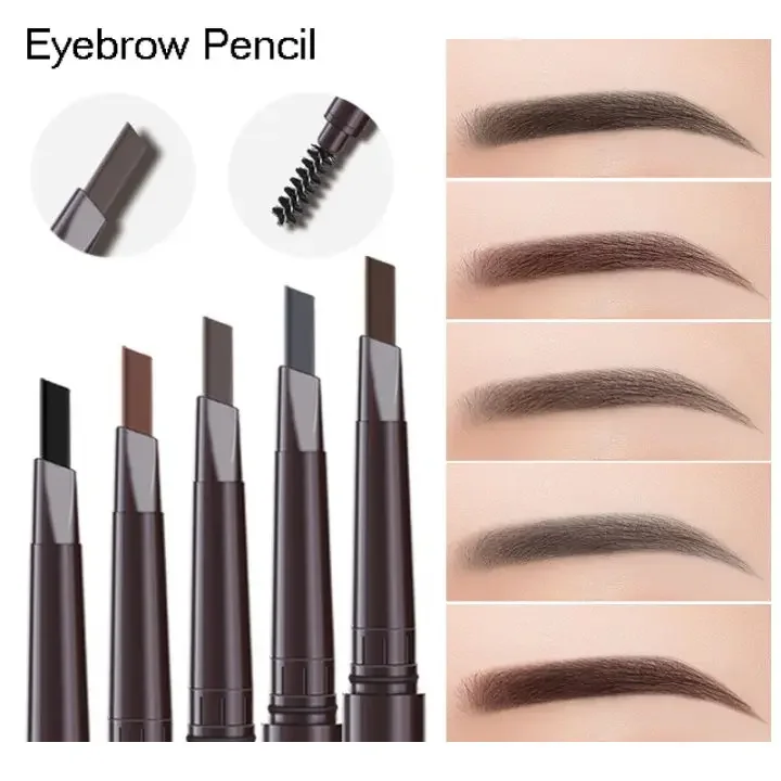 2 in 1 Eyebrow pencil professional Cosmetics makeup for women 5 Colors Waterproof Eyebrow Tattoo brush Long Lasting eyebrow pen