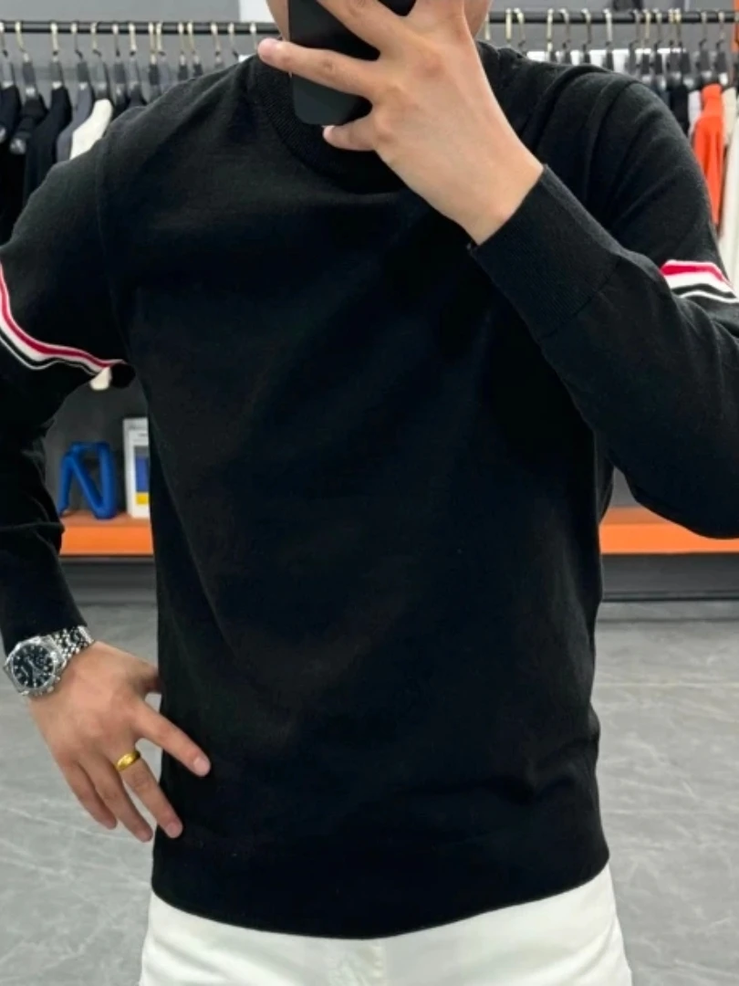 

Мужской вязаный свитер: модный, удобный, осенне-зимний, новинка, приталенный, с круглым вырезом, антибактериальный