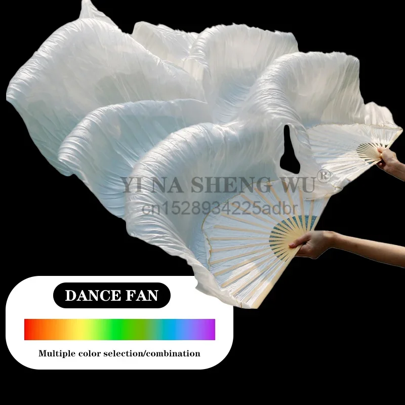 100% Real Silk/Imitation Silk High Quality Silk Fan 1Pair Handmade Dyed Silk Dance Fan Belly Dance Fans Fan Veil Belly Dance