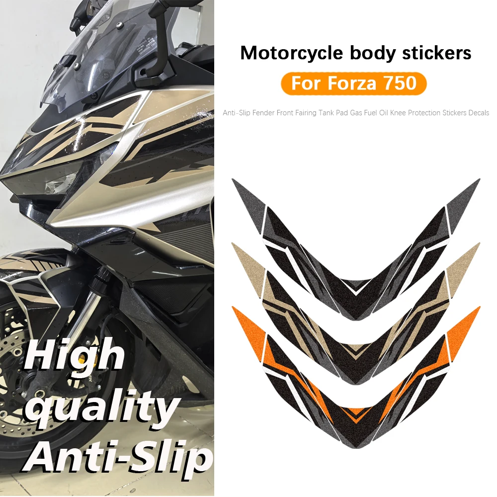 High-quality Scooter Anti-Slip Fender Front Fairing Tank Pad Gas Fuel Oil Knee Protection Stickers Decals For Forza 750 2025-