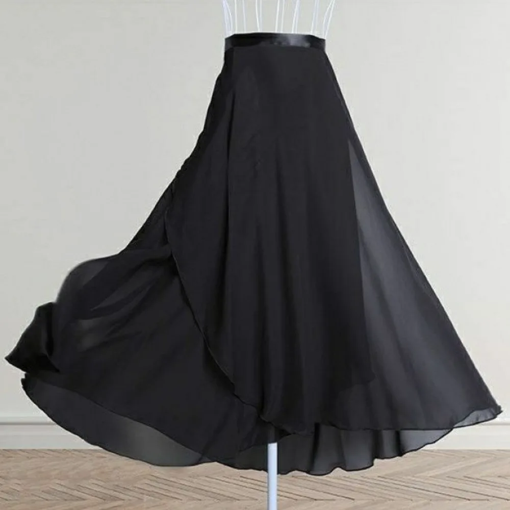 Long Tie Up Ballet Skirt Dance Dress Wrap Scarf Fairy Ballet Tutu Skirt Dance Accessories Pure Color Long Chiffon Dance Skirt