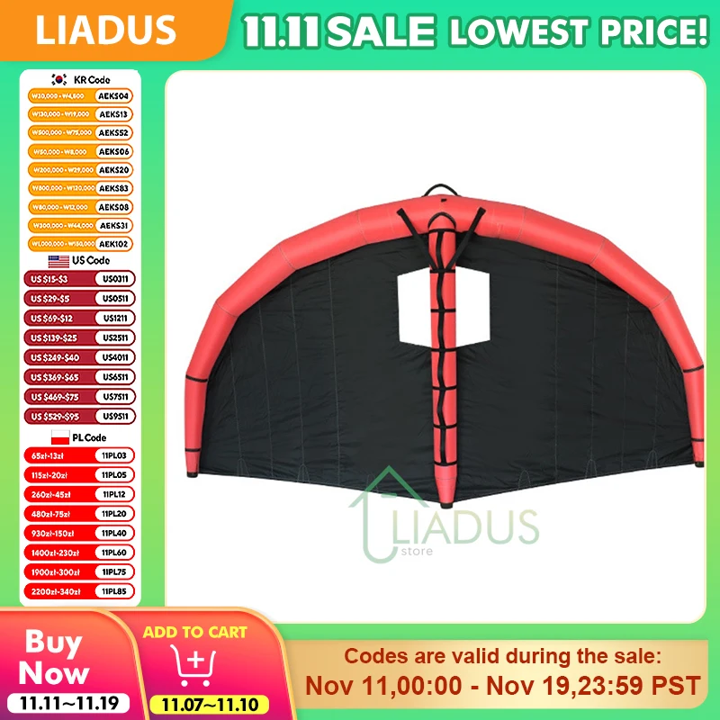 

Inflatable Windsurf Wing Surfboard Paddle Board with Bag Stand up Wind Surfing Kite Handheld Water Sports Equipment