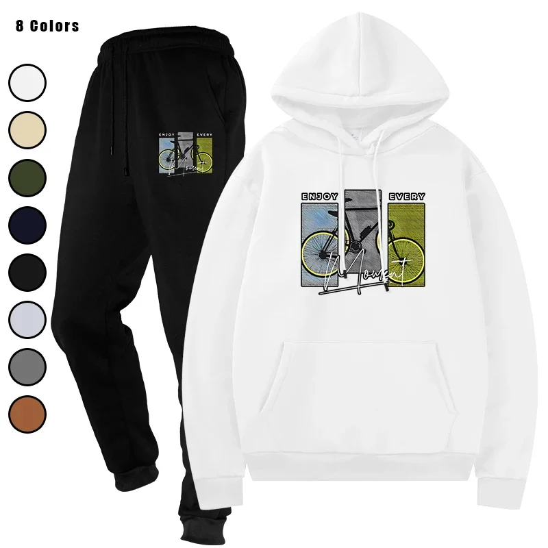 

Men's Top and Pants Tracksuit Two - Piece Casual Sportswear Set Sweat Suit Male Streetwear Sporting Suits