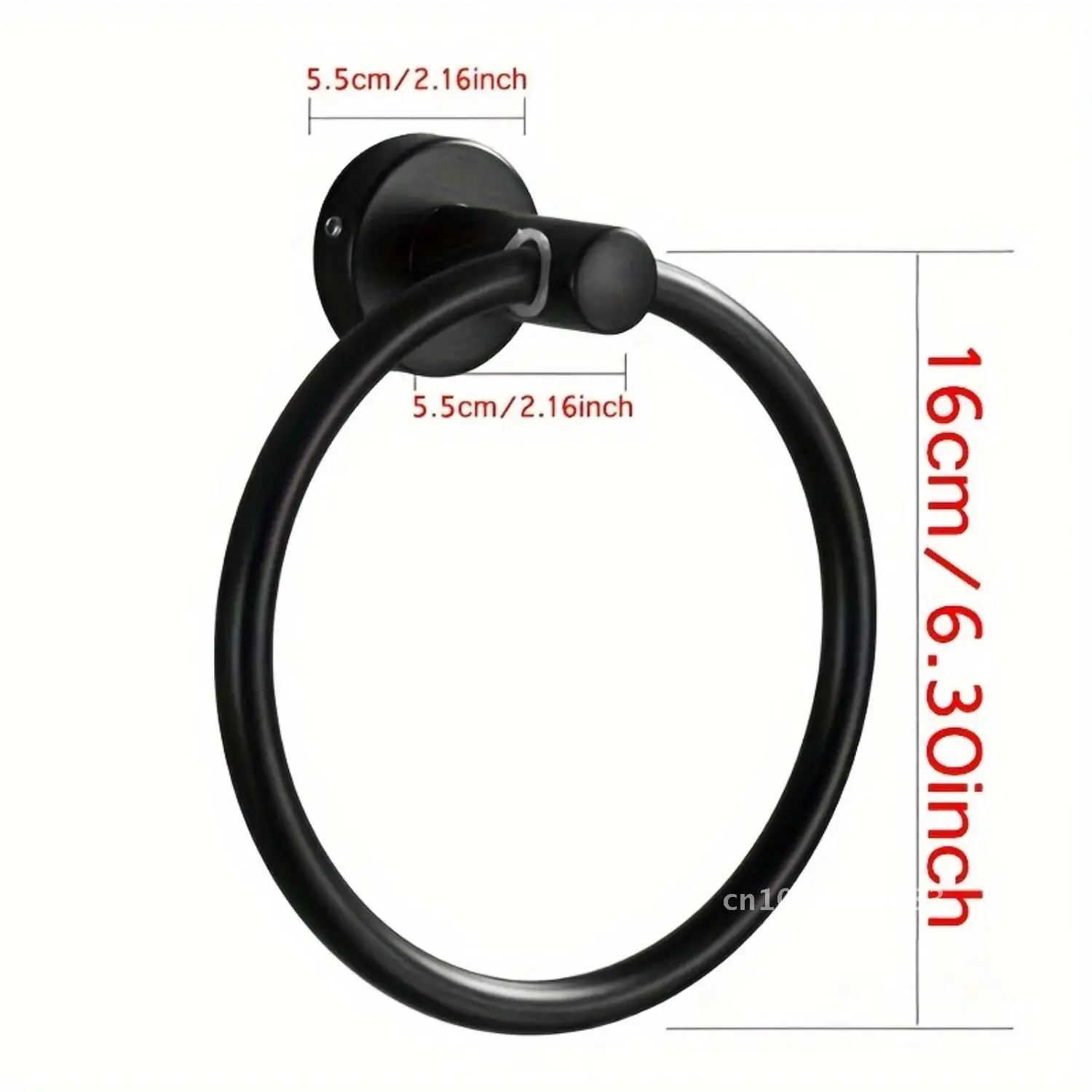 Matte Black Stainless Steel Towel Ring Towel Stylish Wall Rack Elevate - Circular for Modern Your Bathrooms. Mount Decor!